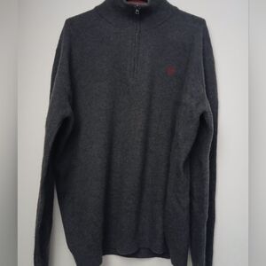 Timberland Dark Gray Zip-Up Sweater.WOOL.Size XL